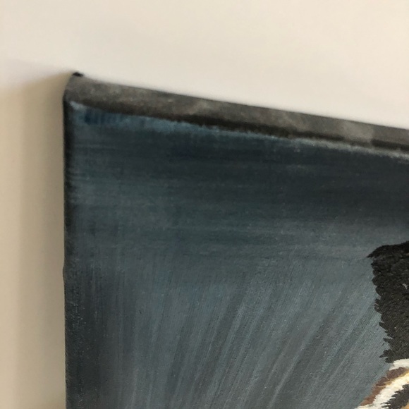 Orange Eyed Owl Abstract Original Acrylic Painting 12 Inches x 12 Inches - Picture 4 of 7